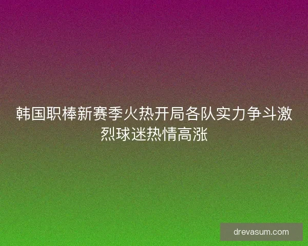 韩国职棒新赛季火热开局各队实力争斗激烈球迷热情高涨